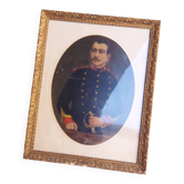Tableau , huile sur toile , portrait d'officier XIX em