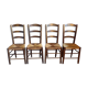 Set 4 chaises paillées brutaliste