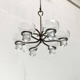 Mid-century metal and glass candle holder suspension from Denmark, 1960s.