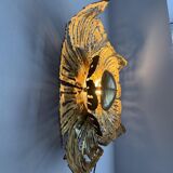 Brass sun wall sconce by Svend Aage Sørensen, Denmark, 1960s, brutalist