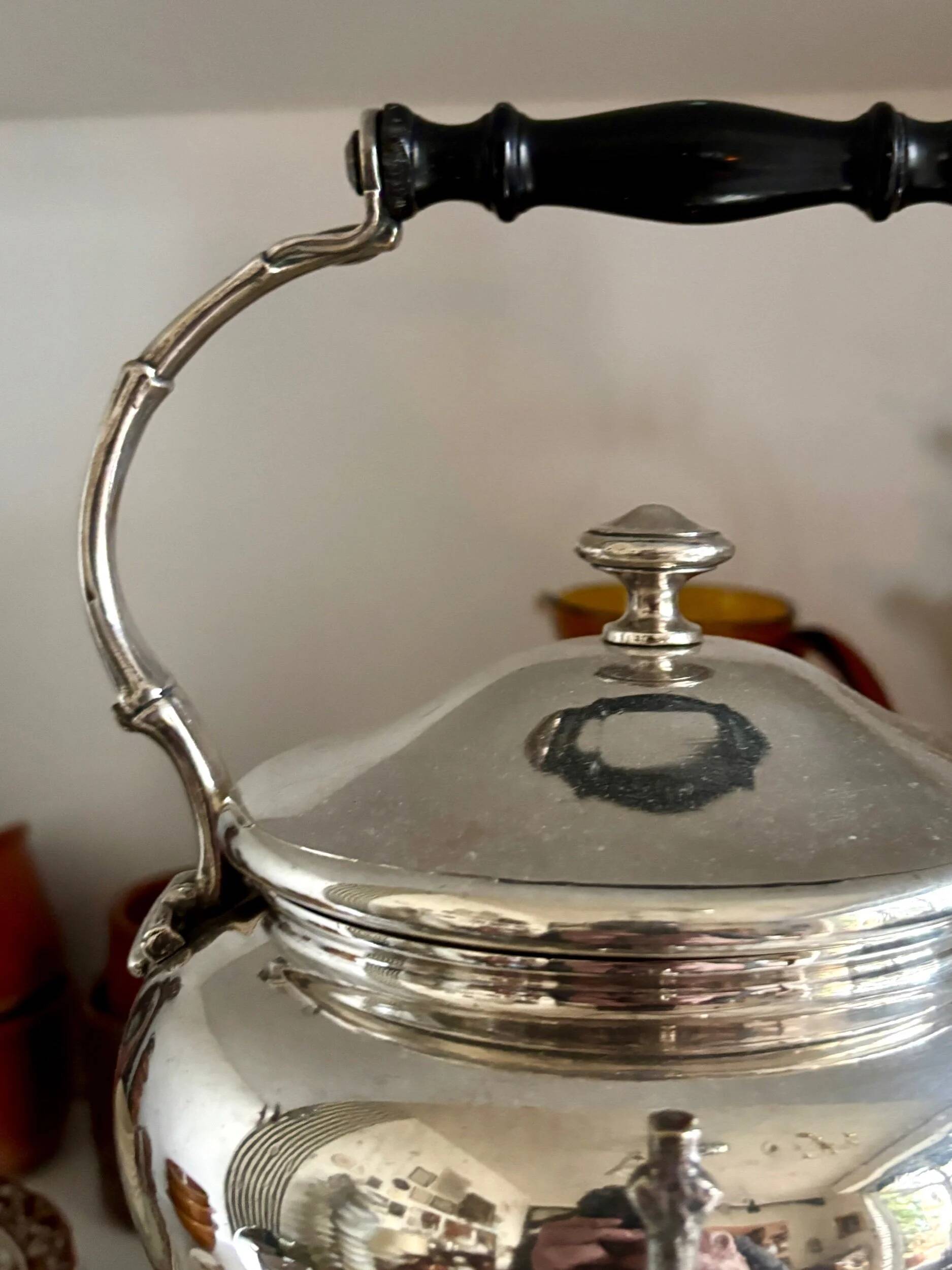 Samovar Christofle en métal argenté et ébène, vers 1860