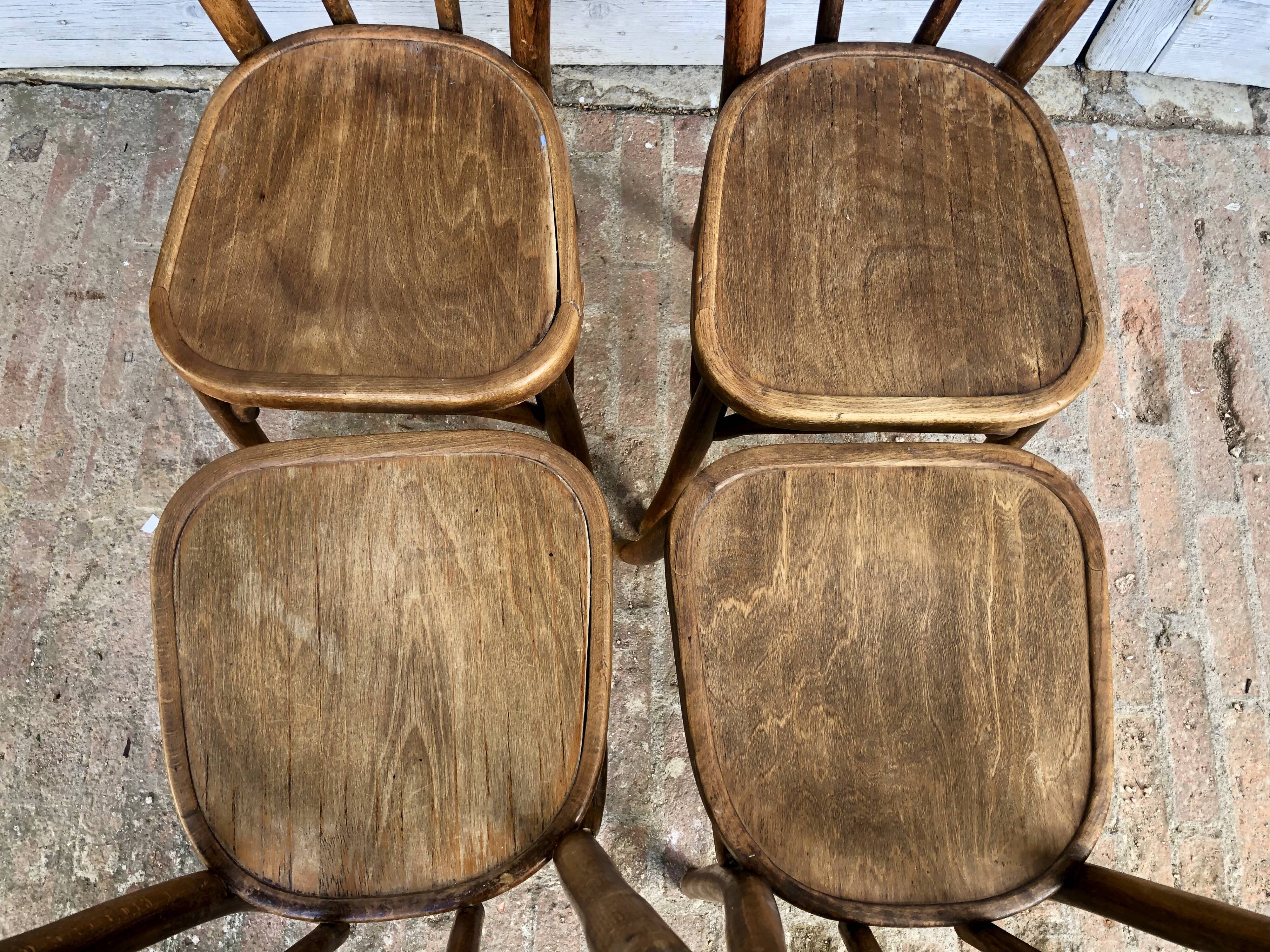 Baumann curved wood bistro chairs