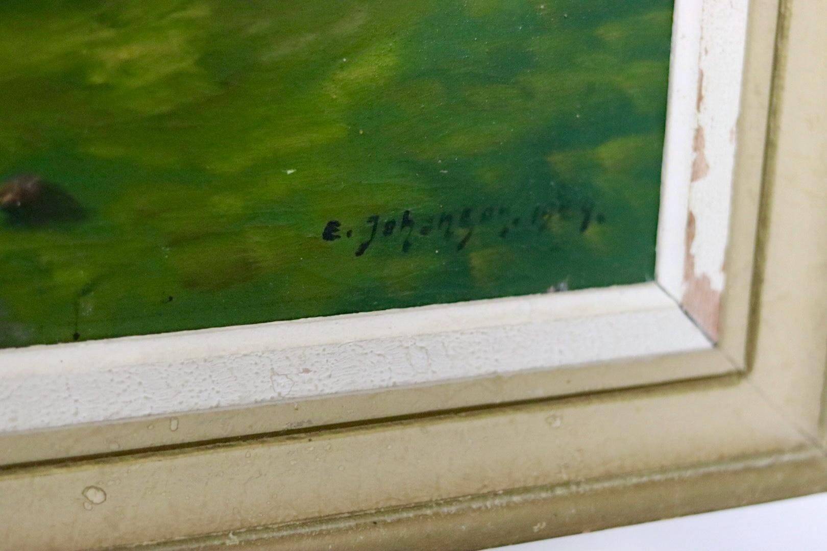 « Paysage avec ferme » par E Johansson
