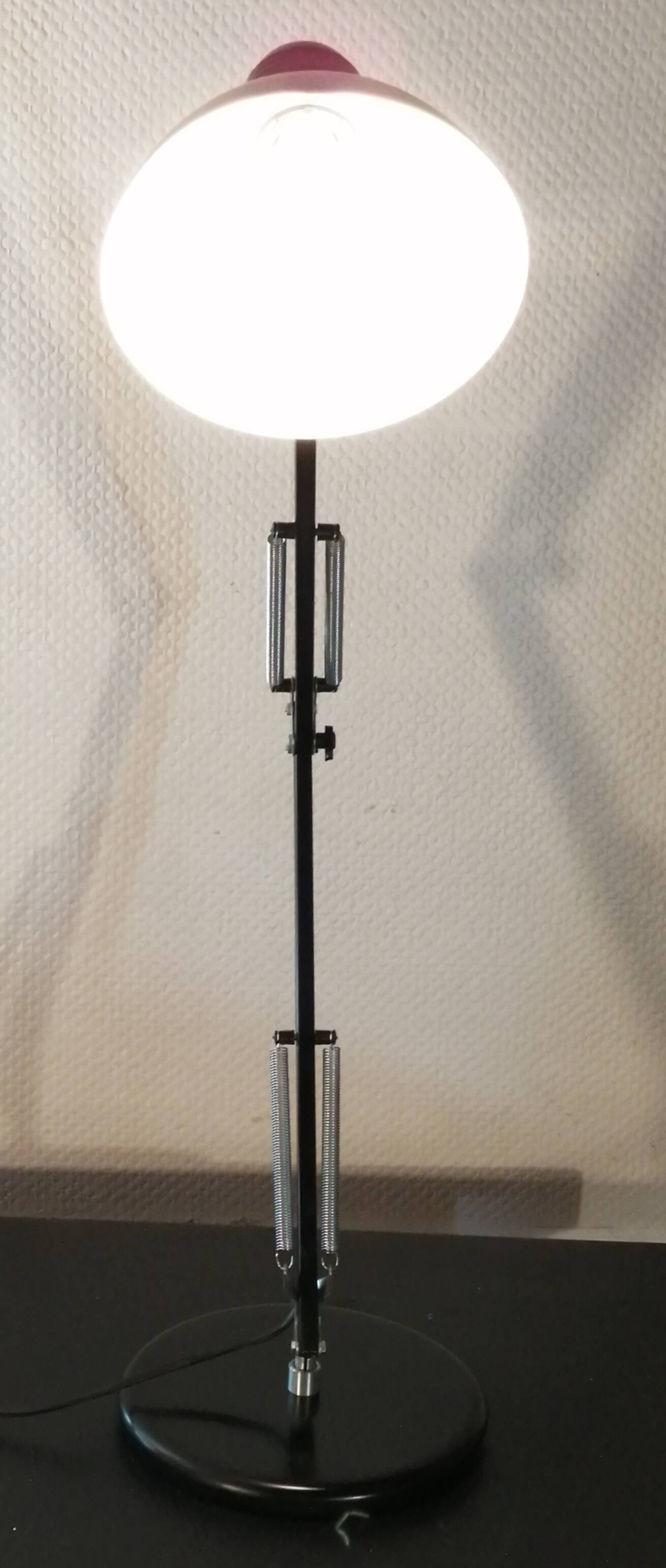 Large black Aluminor articulated desk lamp made in France vintage 1970