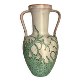 Large vase in glazed ceramic and "fat lava", signed Bruno Dose, design from the 50s/60s