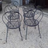 Six iron chairs forge 19th century