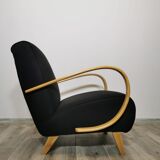 Fauteuil noir par Jindrich Halabala, années 1940