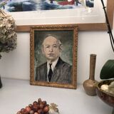 Portrait of a man in a suit, oil painting on canvas