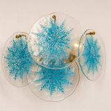 Blue Glass Disc Wall Light Vistosi, Italy, 1960s
