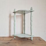 Old green patinated wooden shelf