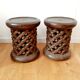 Set of 2 African Bamilike Cameroon stools, year 1950