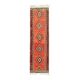 1970s Vintage Turkish Hand-Knotted Wool Cotton Orange Runner Rug 92x320
