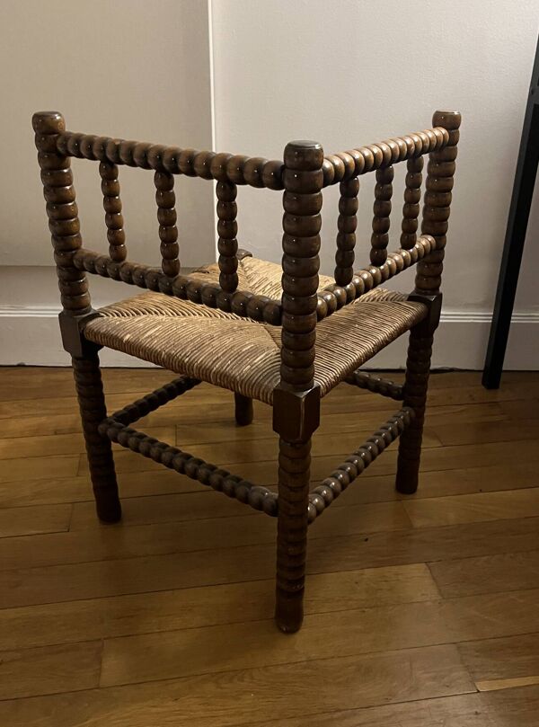 Chaise paillée ancienne – style français 1940