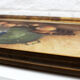 Vintage oil painting on canvas and gold gilded wood frame, still life