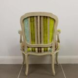 Louis XV style embossed velvet armchair - circa 1950 France