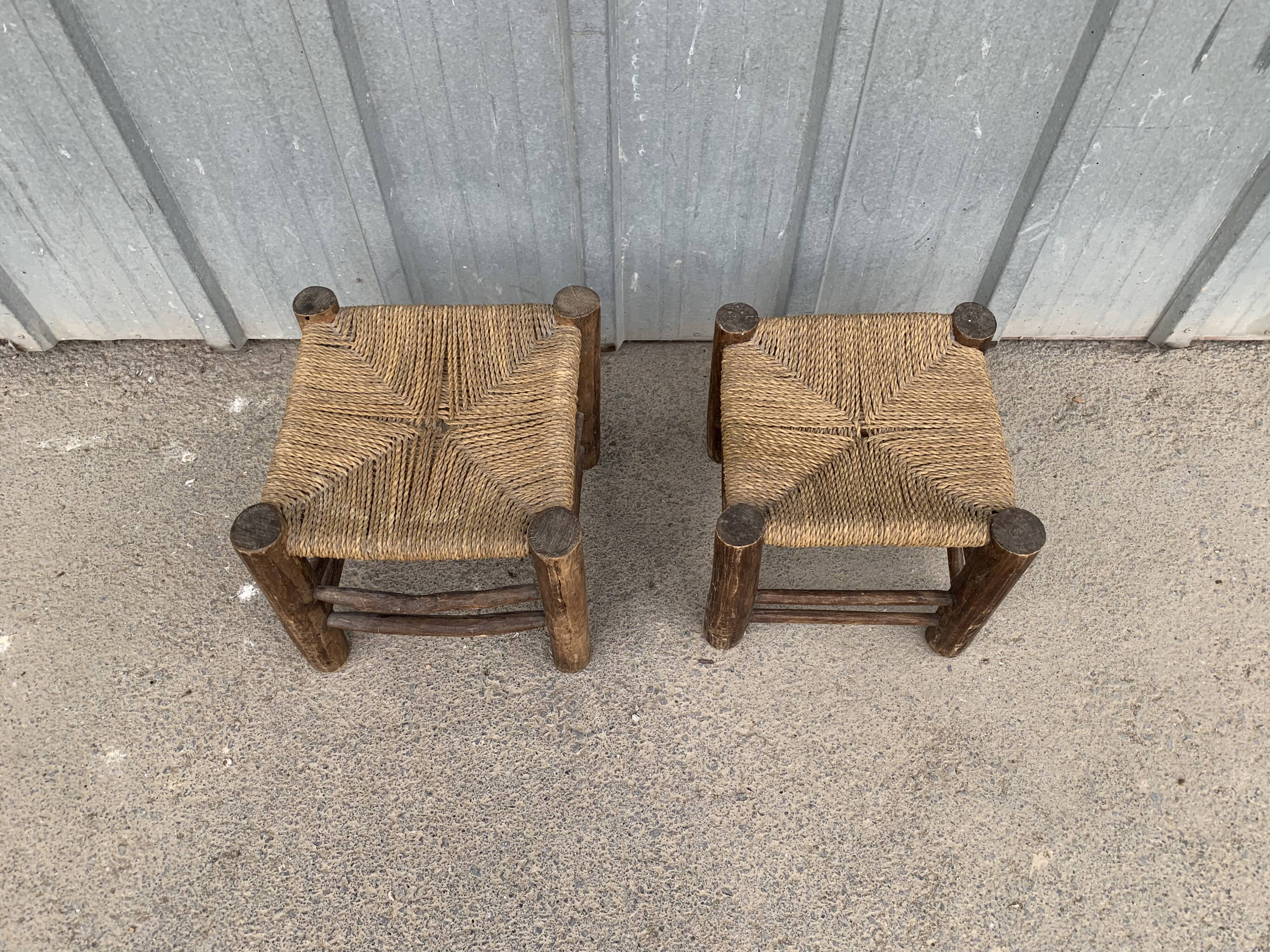 Set of 2 antique stools