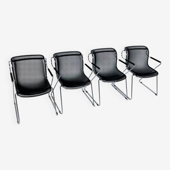 Set of 4 Penelope Chairs by Charles Pollock for Castelli, 1980s