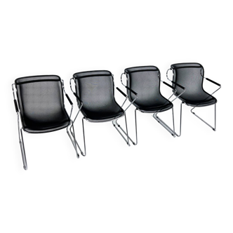 Set of 4 Penelope Chairs by Charles Pollock for Castelli, 1980s