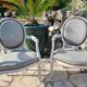 Pair of Louis XVI style medallion armchairs lacquered white