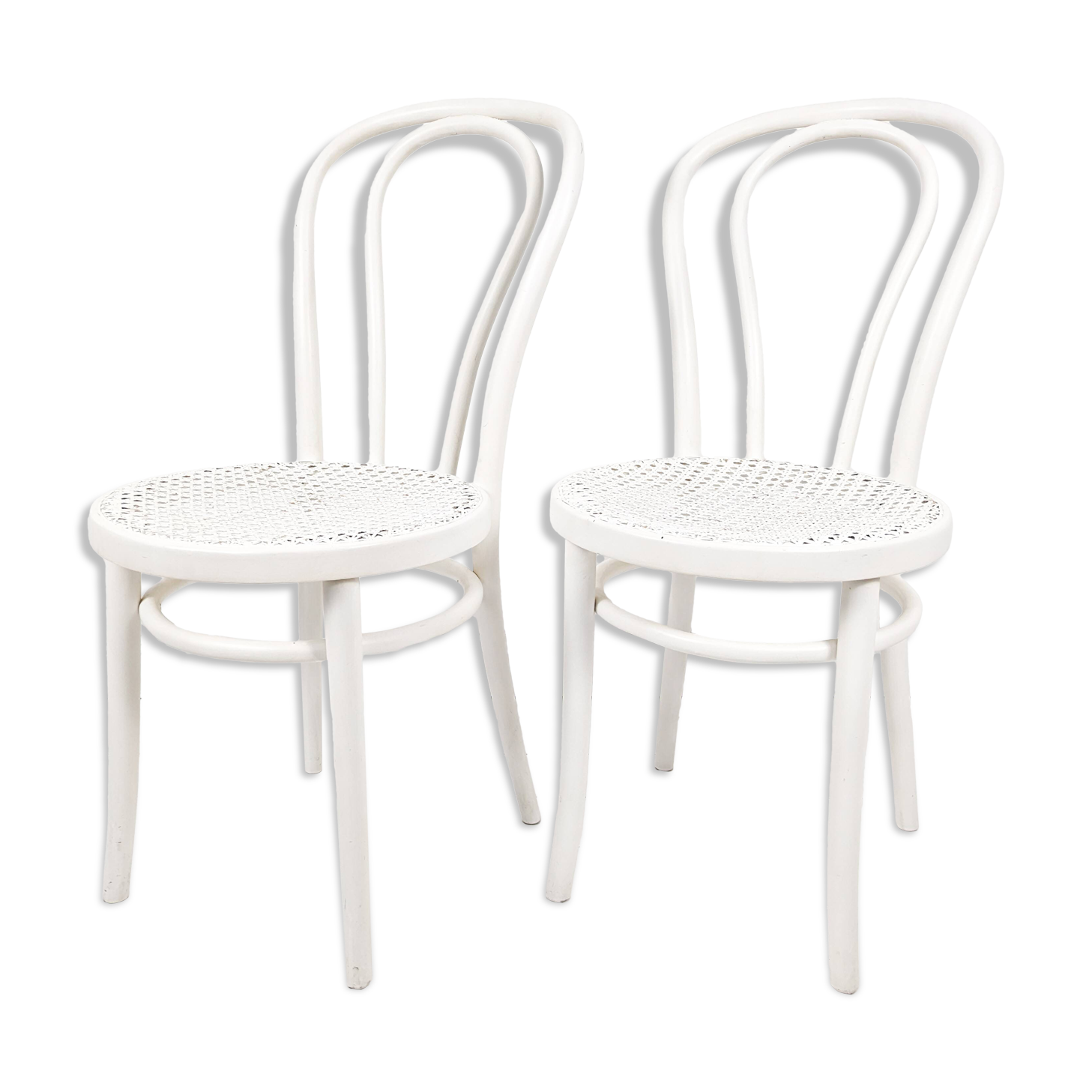 Paire de chaises bistrot vintage bois courbé, style café viennois classique