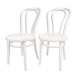 Paire de chaises bistrot vintage bois courbé, style café viennois classique
