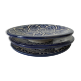 Trio of Moroccan glazed earthenware bowls