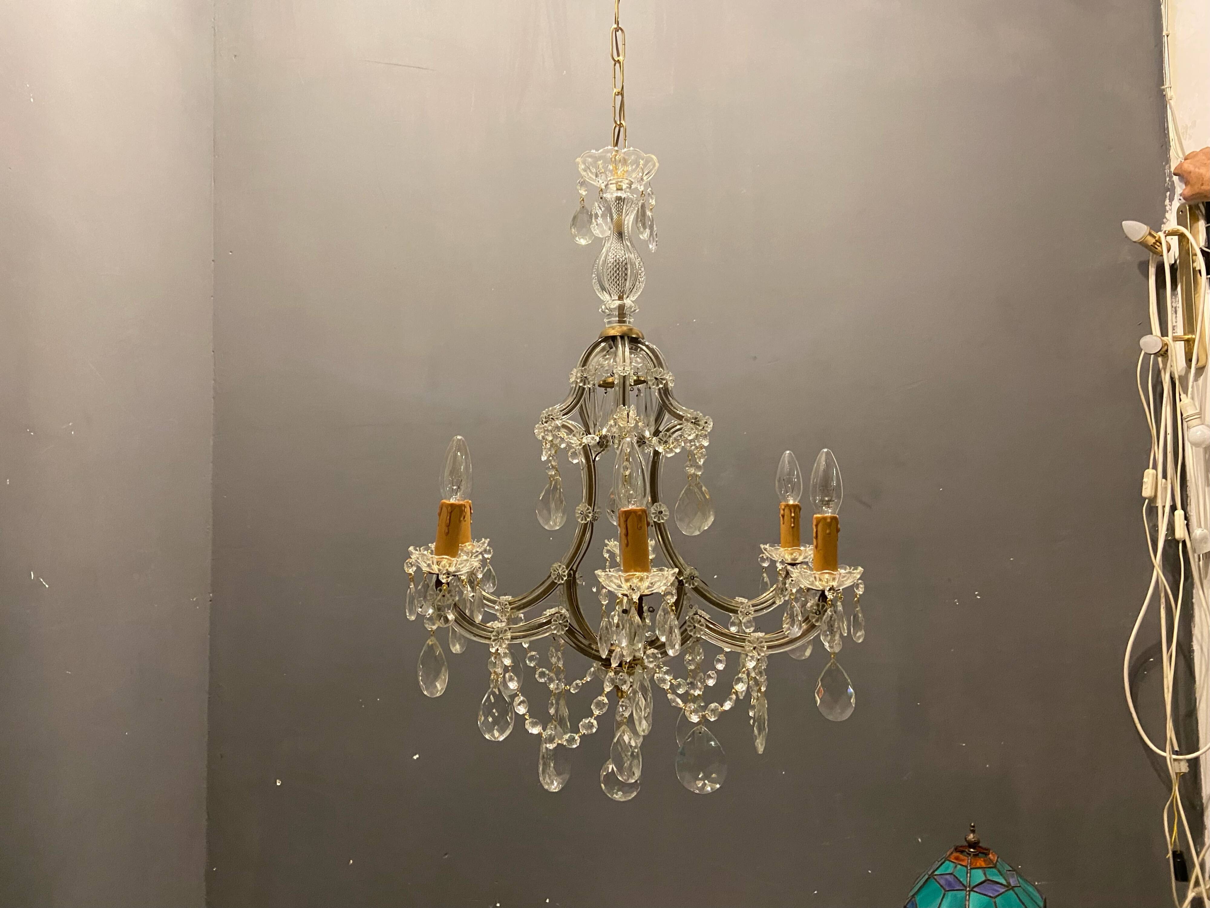 Lustre vintage en cristal 1950
