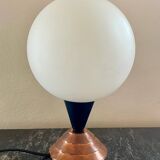 Vintage opaline copper table lamp