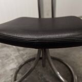 Pair of French Army telegraph operator's swivel chairs, new leather
