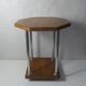 Table d'appoint design scandinave teck et acier chromé vintage