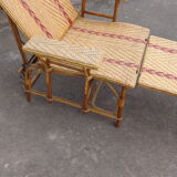 Wicker chaise longue