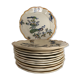 12 art nouveau flat plates from Boch La Louvière, peacock model