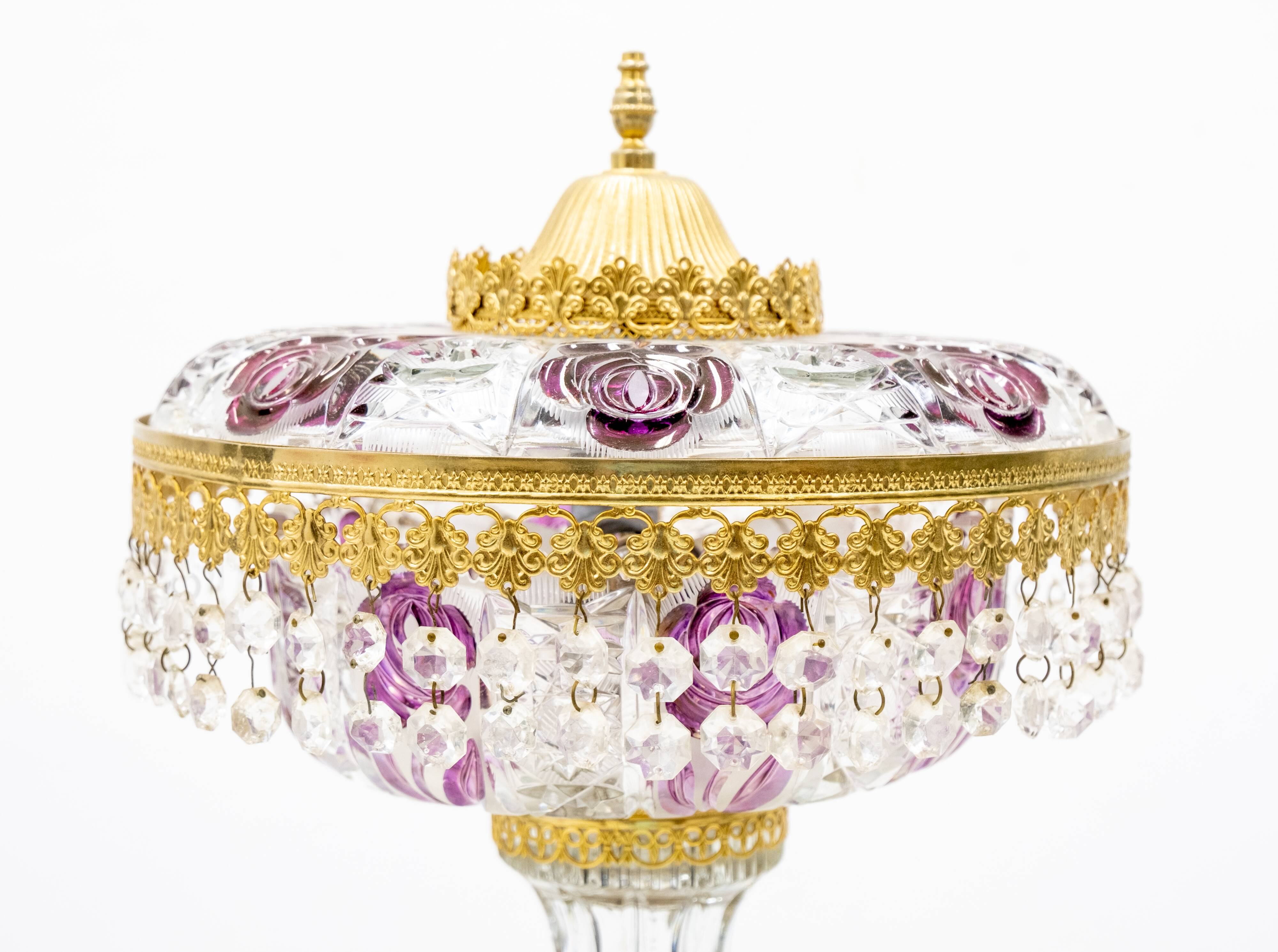 Cre Art Chrystal Table Lamp, Italy, 1970s