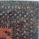 Afghan Carpet "Gül" Vintage – Wool – Exceptional Patina 205x132cm