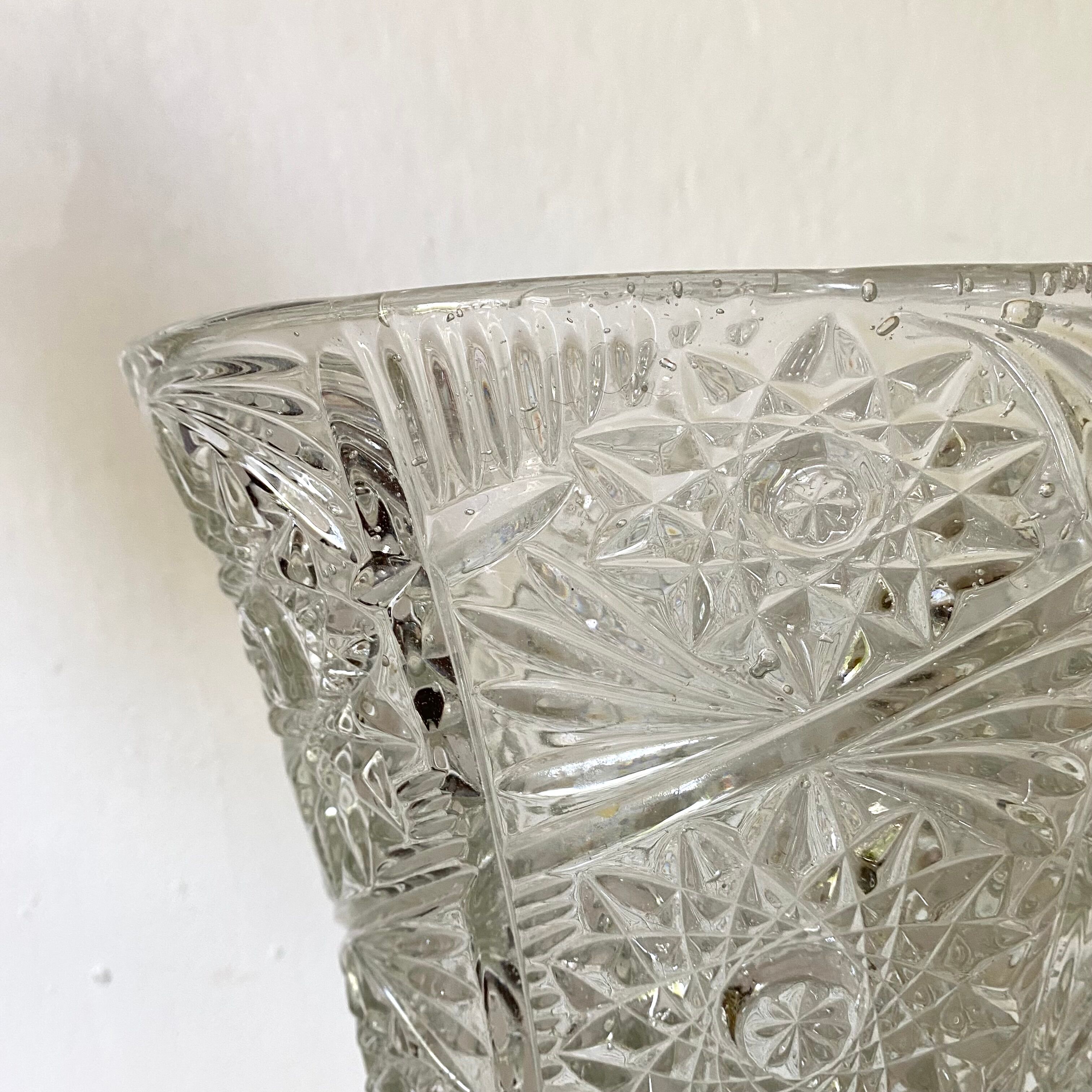 Vintage glass vase h 37 cm