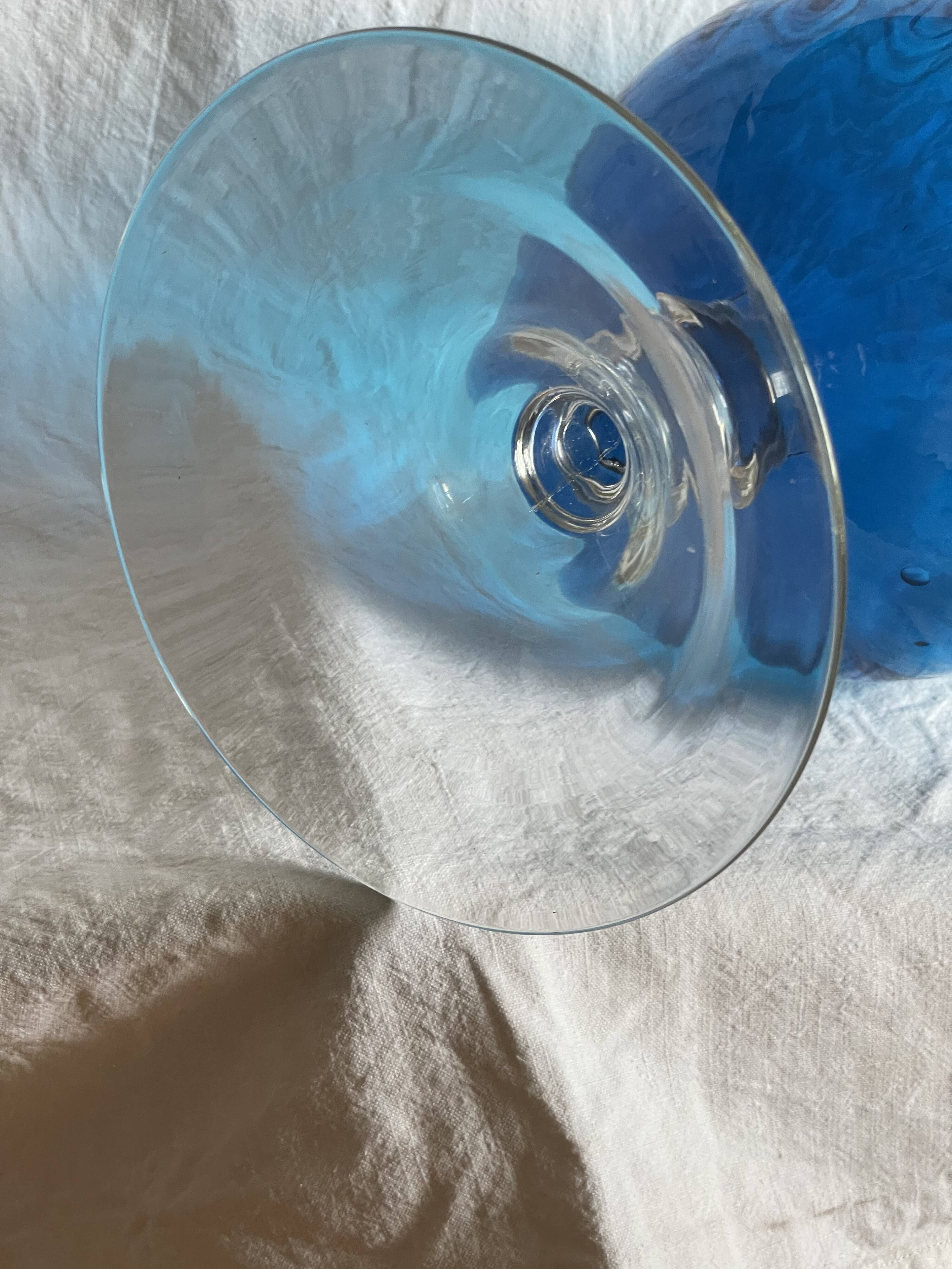 Vase Murano bleu vintage