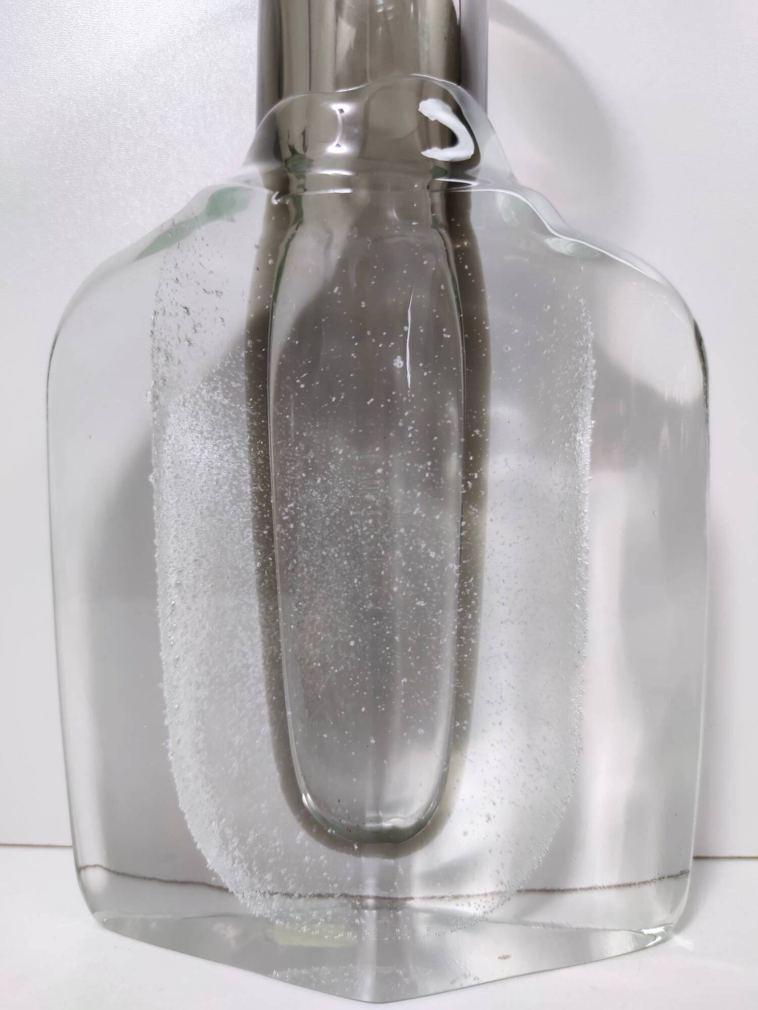 Transparent Sommerso Murano Glass Vase by Hora P with Rhomboid Base, 1980s