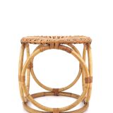 Rattan and bamboo stool, 70s