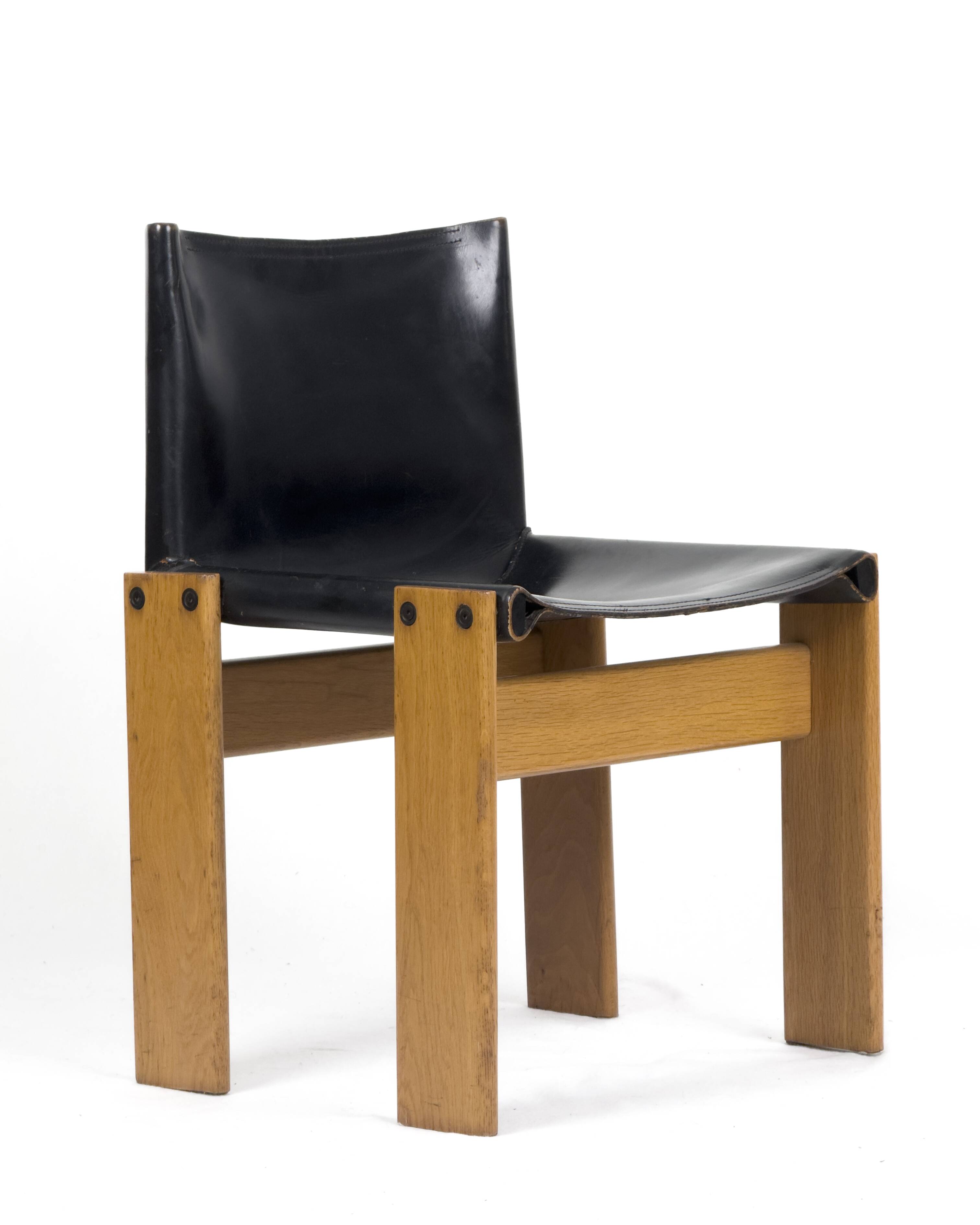 Set of 4 Monk dining chairs by Afra & Tobia Scarpa for Molteni, 1970s