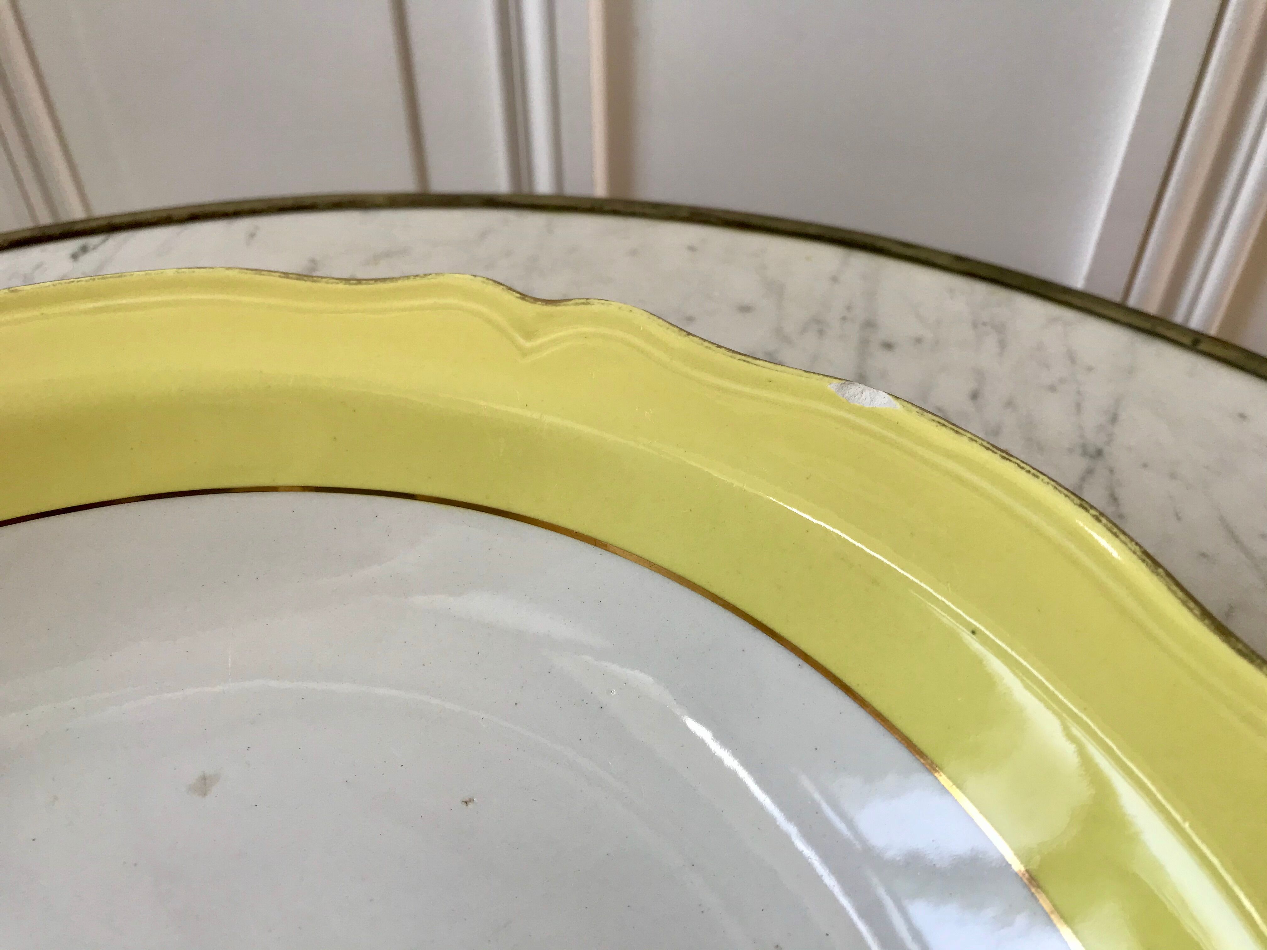 hollow dish Moulin des Loups canary yellow 50s