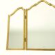 Vintage Triptych Mirror Gold Leaf Gilded Hollywood Regency 86cm