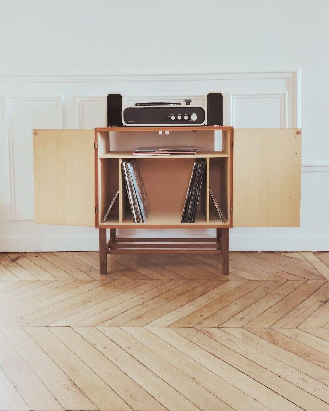 Worker/ Renovated vintage Scandinavian bedside table, 1950s-60s
