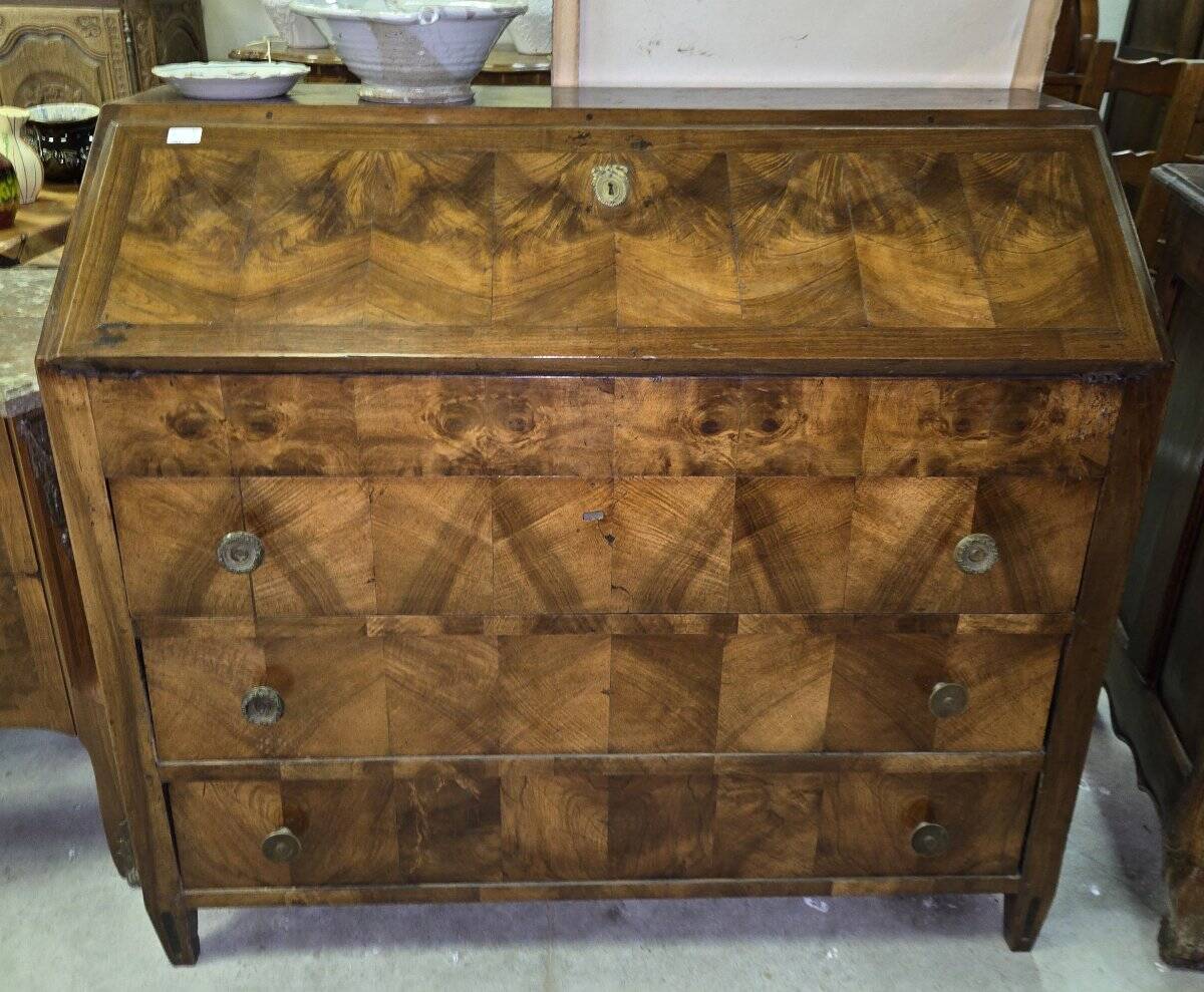Writing desk from the Louis XVI period in walnut.