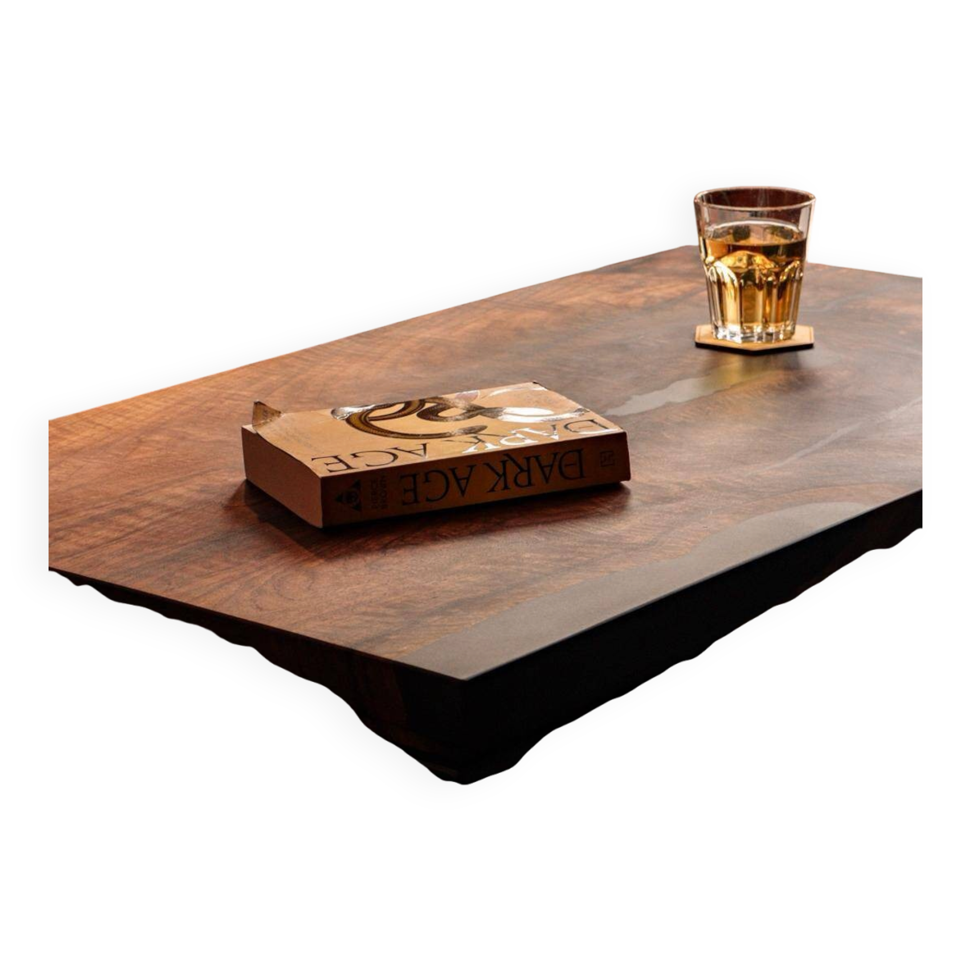 Handcrafted coffee table in solid walnut & epoxy resin – unique piece