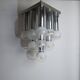 Chandelier with satin glass lights, Italy, 1970s