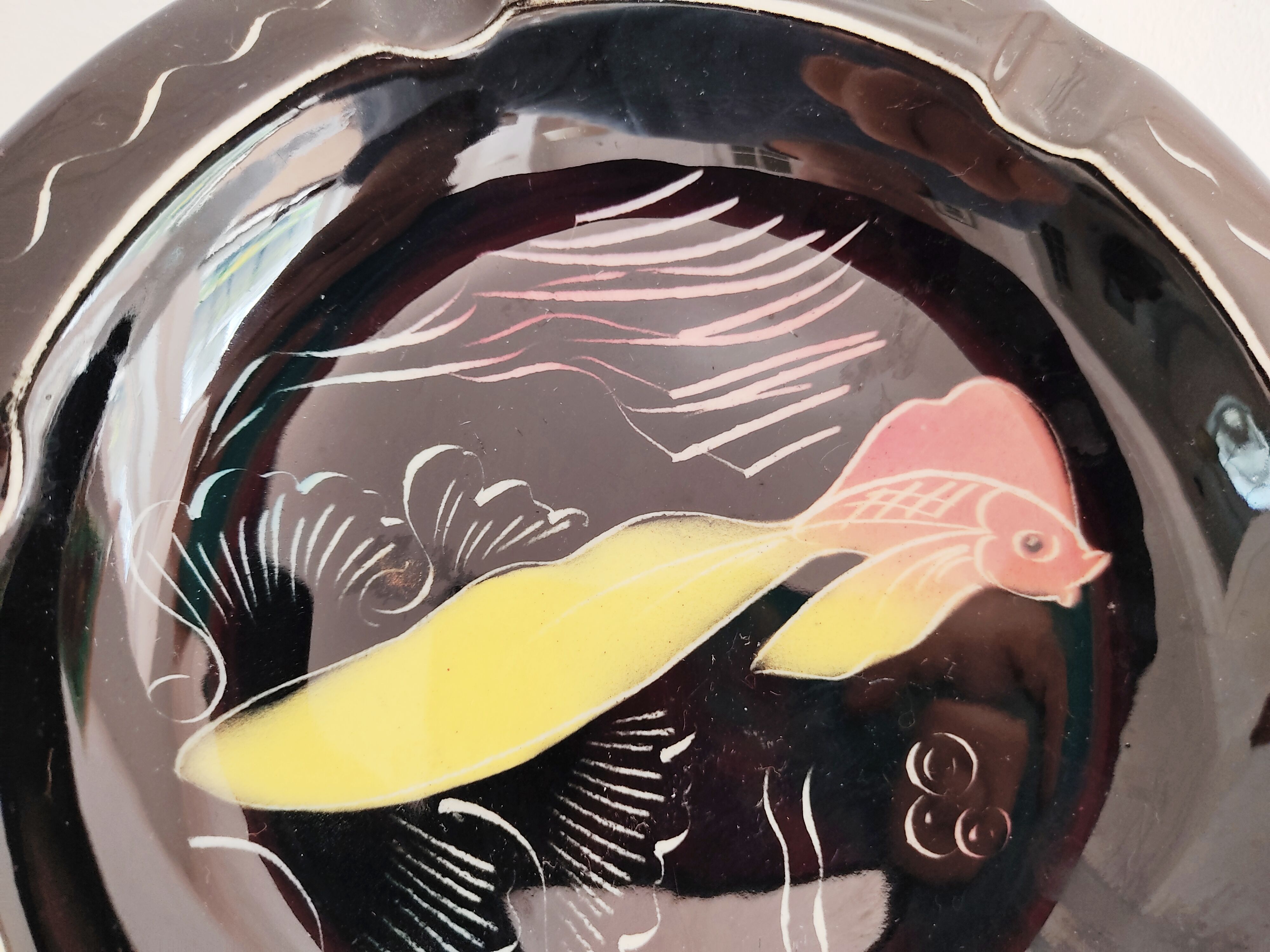 Ceramics of Monaco ashtray decorated with a fish