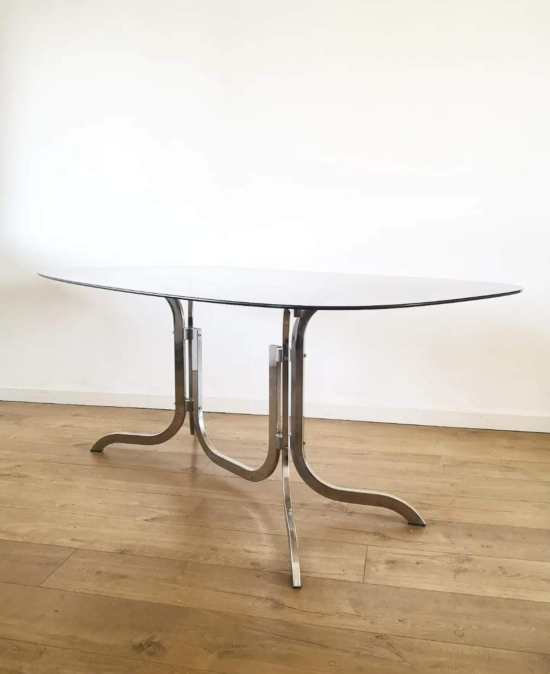 Smoked glass table 70s