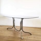 Smoked glass table 70s