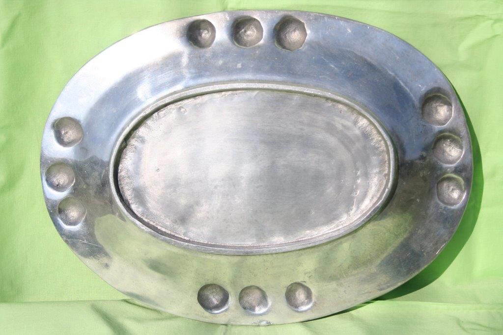 Plateau de service fonte d'aluminium décor légumes