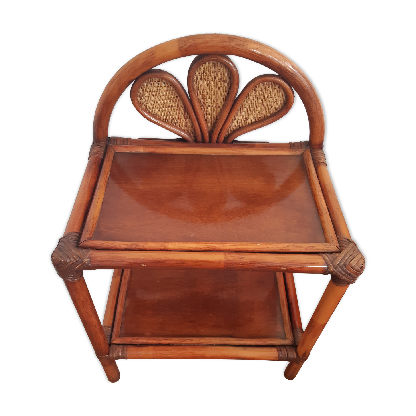 Vintage rattan bedside